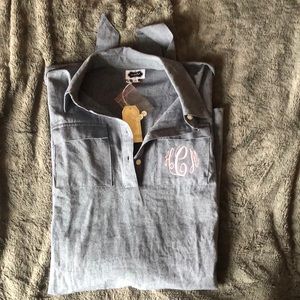 Blue Chambray Monogrammed Dress